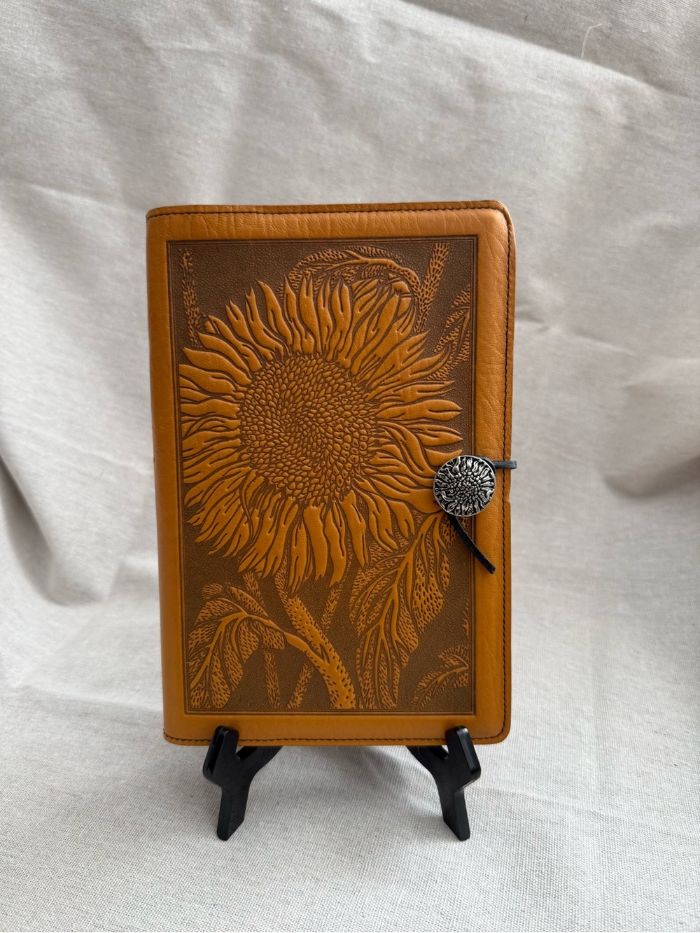 Sunflower Embossed Leather Journal - Tan